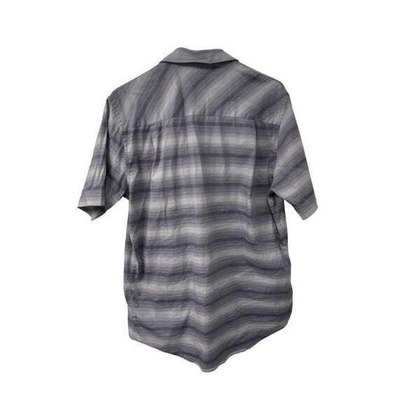 Travis Mathew Shirt Mens Blue Button Up Short Sleeve Stretch Golf Striped Size M - Picture 5 of 6